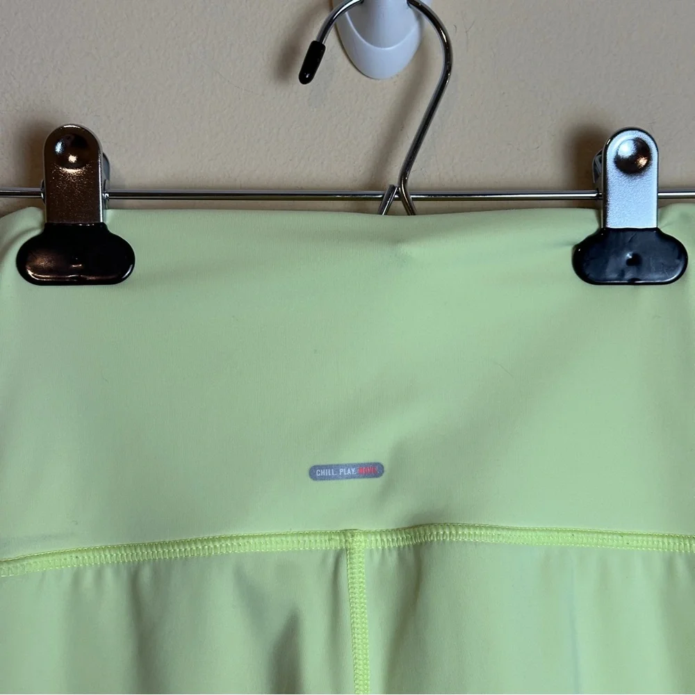 Aerie Neon Yellow Green High Rise Raw Hem Full Length Leggings Womens Size Small - Picture 10 of 16